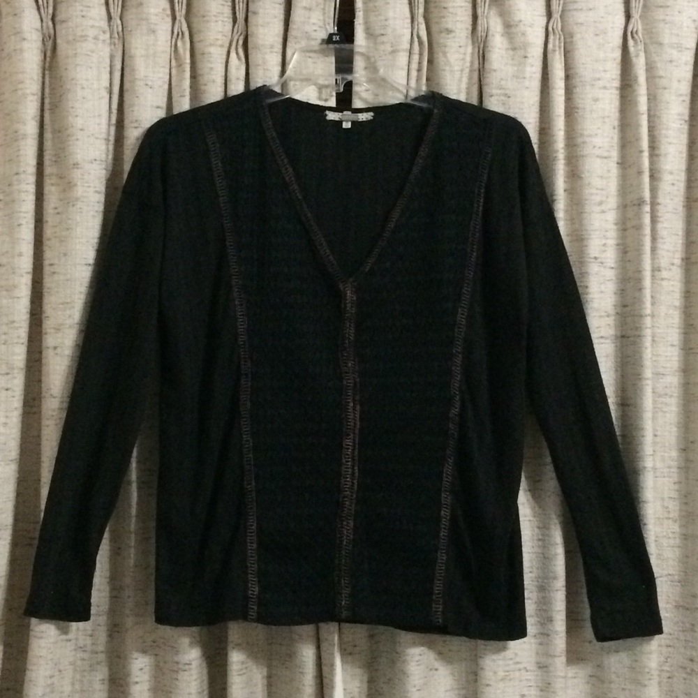 Gimmicks Black Mesh Lace V-Neck Top
